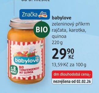 babylove zeleninový příkrm rajčata, karotka, quinoa