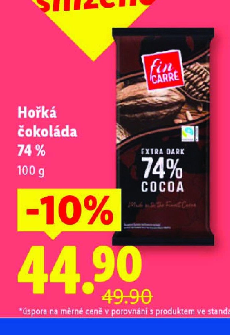 Fin Carré Hořká čokoláda 74%
