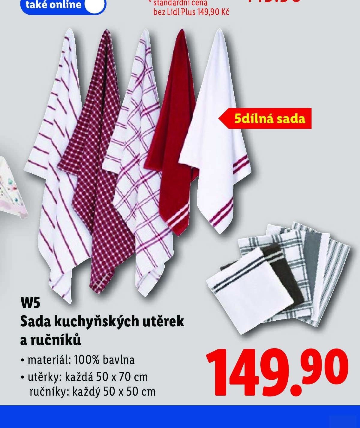 W5 Sada kuchyňských utěrek a ručníků - Lidl akcniletaky.com