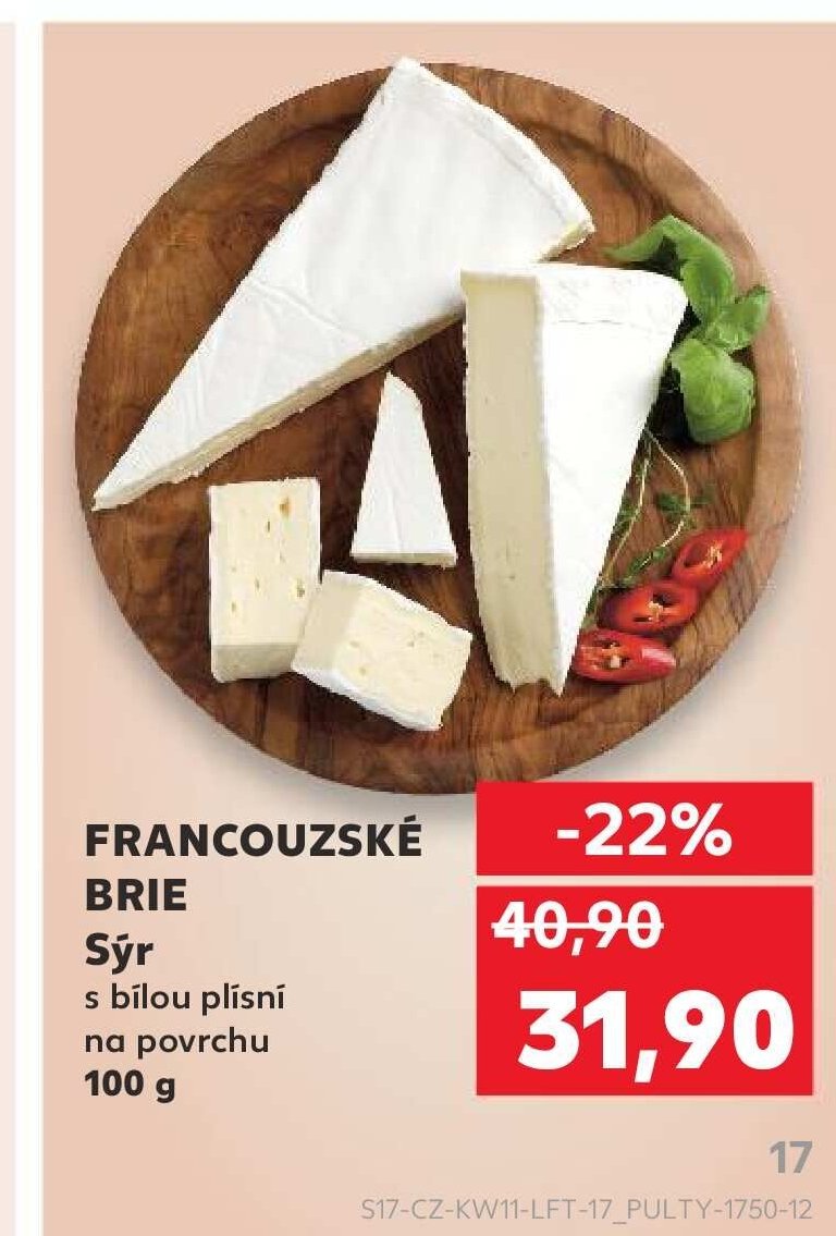 FRANCOUZSKÉ BRIE Sýr s bílou plísní na povrchu - Kaufland akcniletaky.com