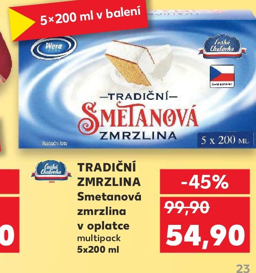 TRADIČNÍ ZMRZLINA Smetanová 5x200 ml
