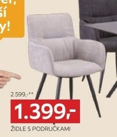 Židle s područkami (světlá)