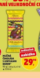 Mléčná čokoláda s lentilkami Baron
