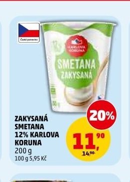 ZAKYSANÁ SMETANA 12% KARLOVA KORUNA 200 g