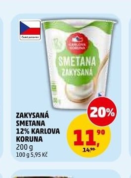 ZAKYSANÁ SMETANA 12% KARLOVA KORUNA 200 g