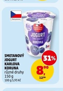 SMETANOVÝ JOGURT KARLOVA KORUNA různé druhy 150 g