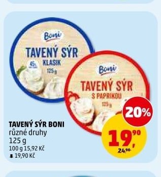 TAVENÝ SÝR BONI různé druhy 125 g