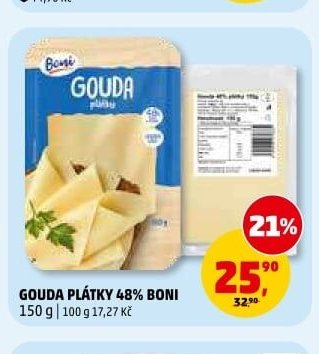 GOUDA PLÁTKY 48% BONI 150 g