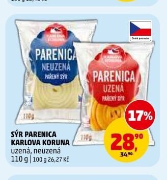 SÝR PARENICA KARLOVA KORUNA uzená, neuzená 110 g