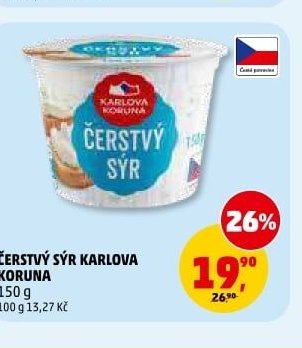 ČERSTVÝ SÝR KARLOVA KORUNA 150 g
