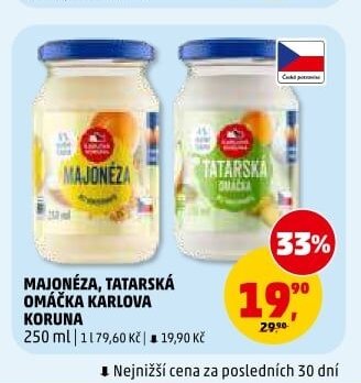 MAJONÉZA, TATARSKÁ OMÁČKA KARLOVA KORUNA 250 ml