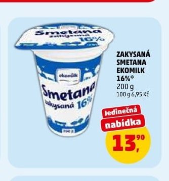 ZAKYSANÁ SMETANA EKOMILK 16% 200 g