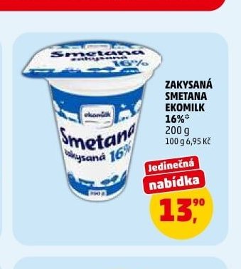 ZAKYSANÁ SMETANA EKOMILK 16 %