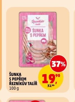 ŠUNKA S PEPŘEM ŘEZNÍKŮV TALÍŘ 100 g