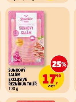 ŠUNKOVÝ SALÁM EXCLUSIVE ŘEZNÍKŮV TALÍŘ 100 g