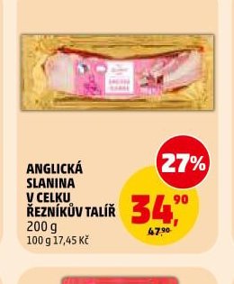 ANGLICKÁ SLANINA V CELKU ŘEZNÍKŮV TALÍŘ 200 g
