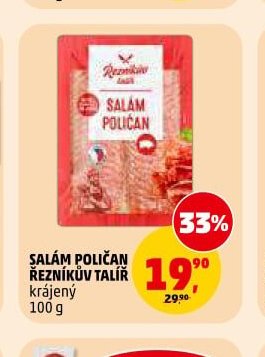 SALÁM POLIČAN ŘEZNÍKŮV TALÍŘ krájený 100 g