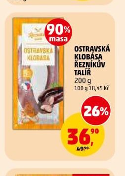 OSTRAVSKÁ KLOBÁSA ŘEZNÍKŮV TALÍŘ 200 g