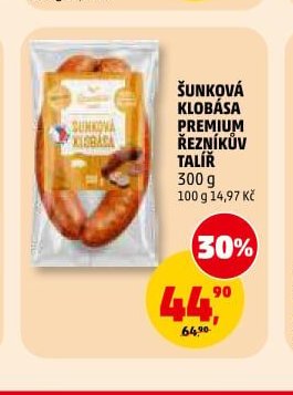 ŠUNKOVÁ KLOBÁSA PREMIUM ŘEZNÍKŮV TALÍŘ 300 g