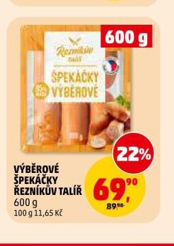 VÝBĚROVÉ ŠPEKÁČKY ŘEZNÍKŮV TALÍŘ 600 g