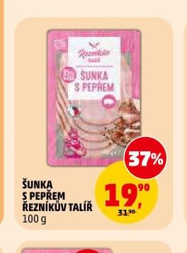 ŠUNKA S PEPŘEM ŘEZNÍKŮV TALÍŘ 100 g
