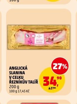 ANGLICKÁ SLANINA V CELKU ŘEZNÍKŮV TALÍŘ 200 g