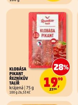 KLOBÁSA PIKANT ŘEZNÍKŮV TALÍŘ 75 g