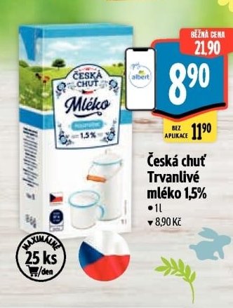 Česká chuť trvanlivé mléko 1,5%