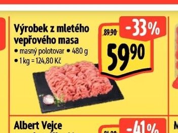 Výrobek z mletého vepřového masa