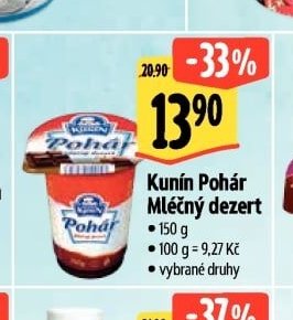 Kunín Pohár Mléčný dezert