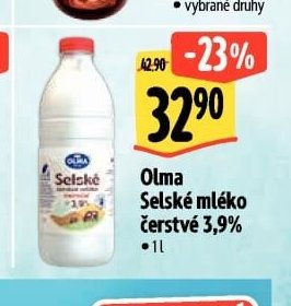Olma Selské mléko čerstvé 3,9%