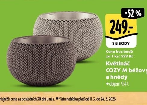 Květináč COZY M béžový a hnědý