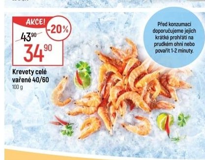 Krevety celé vařené 40/60