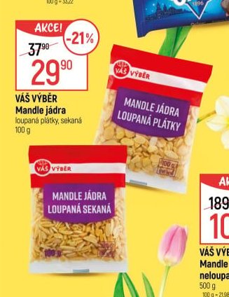 Váš Výběr Mandle jádra loupaná plátky, sekaná