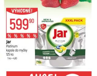 Jar Platinum kapsle do myčky 125 ks