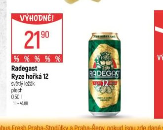 Radegast Ryze hořká 12 0,5 l