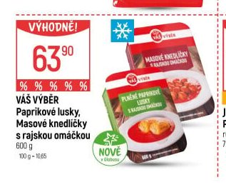 Váš Výběr Paprikové lusky, Masové knedlíčky s rajskou omáčkou