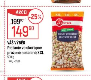 Váš výběr Pistácie ve skořápce pražené nesolené XXL - Globus akcniletaky.com