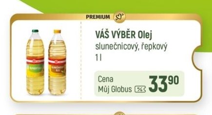 VÁŠ VÝBĚR Olej slunečnicový, řepkový 1l