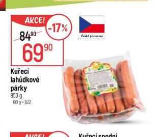 Kuřecí lahůdkové párky
