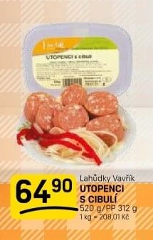 Lahůdky Vavřík Utopenci s cibulí
