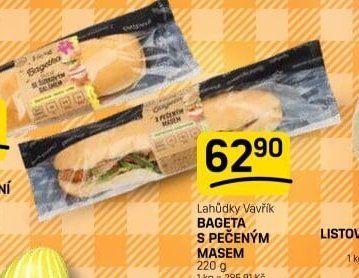 Lahůdky Vavřík Bageta s pečeným masem