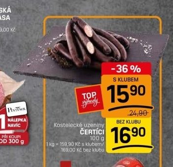Kostelecké uzeniny ČERTÍCI 100 g