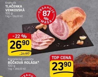Kostelecké uzeniny BŮČKOVÁ ROLÁDA 100 g