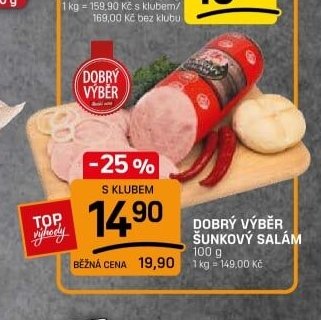 DOBRÝ VÝBĚR ŠUNKOVÝ SALÁM 100 g