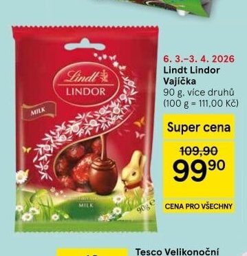 Lindt Lindor Vajíčka 90 g