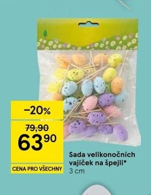 Sada velikonočních vajíček na špejli