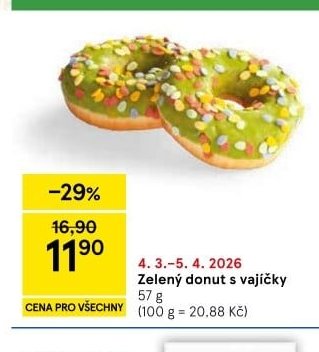 Zelený donut s vajíčky