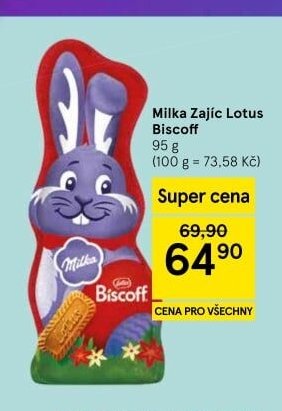 Milka Zajíček Lotus Biscoff 95 g