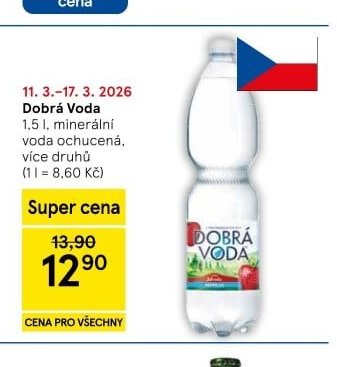 Dobrá Voda 1,5 l, minerální voda ochucená